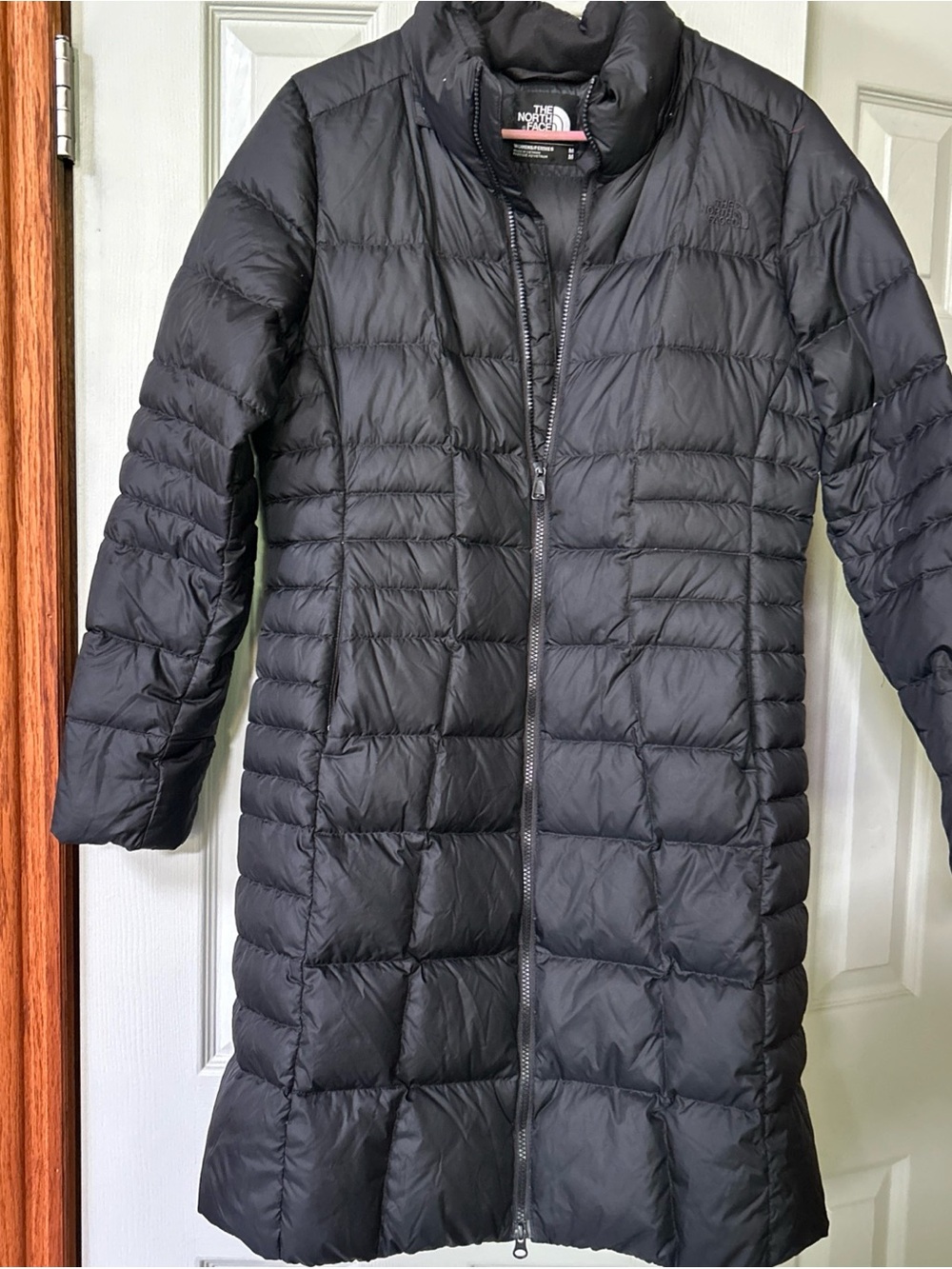 The North Face Coat Women M 550F Down Long Quilted Puffer Warm Black